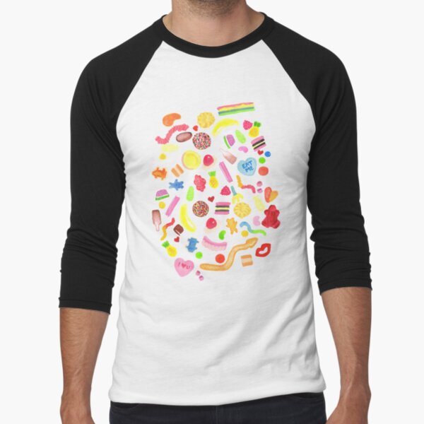 Mixed Lollies | Watercolour Baseball ¾ Sleeve T-Shirt