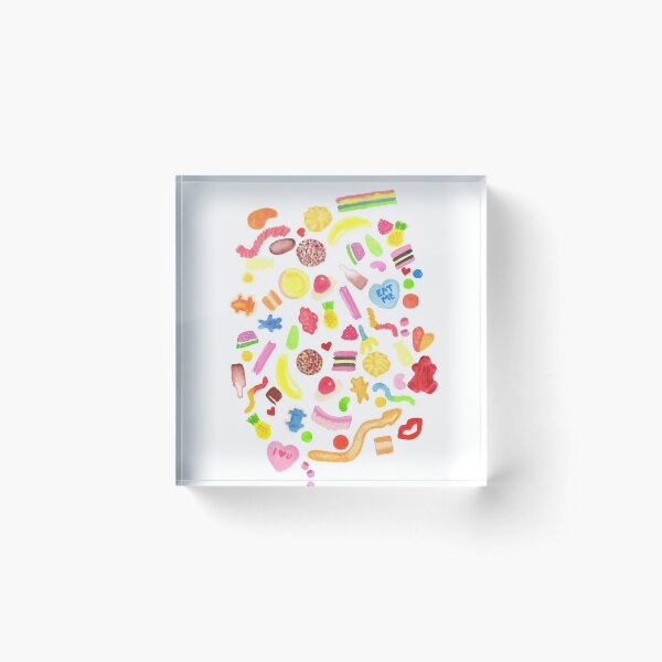 Mixed Lollies | Watercolour Acrylic Block