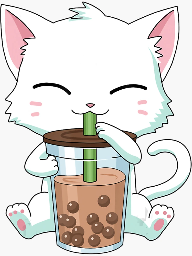 Cute Kawaii Bubble Tea Boba Milk Tea Anime Cat