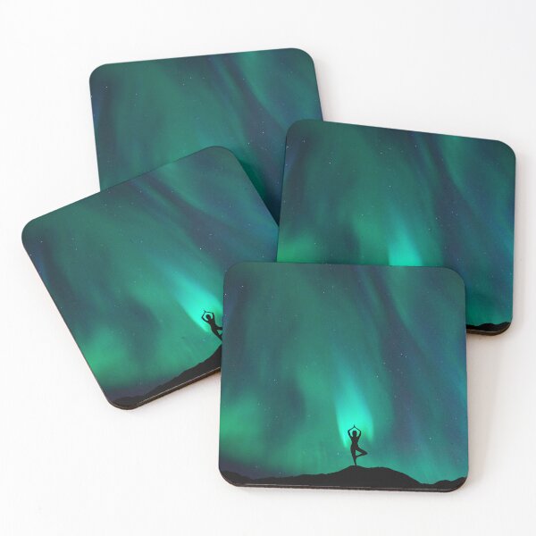 Item preview, Aurora Borealis Yoga Tree Pose designed and sold by humnoo.