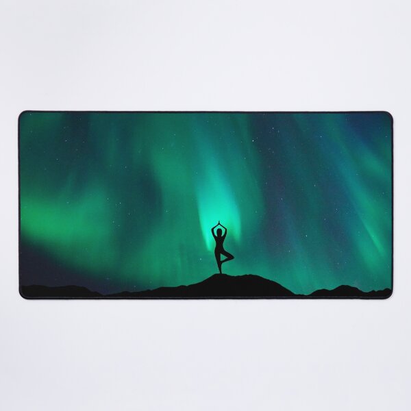 Aurora Borealis Yoga Tree Pose Hardcover Journal for Sale by