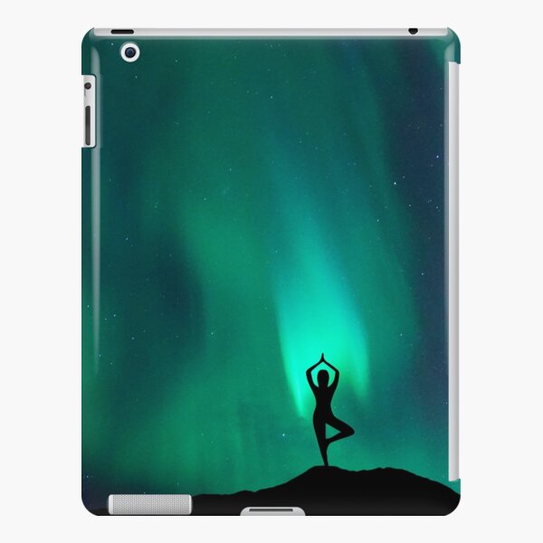 Aurora Borealis Yoga Tree Pose Hardcover Journal for Sale by