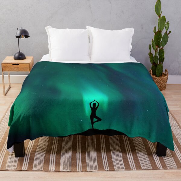 Item preview, Aurora Borealis Yoga Tree Pose designed and sold by humnoo.