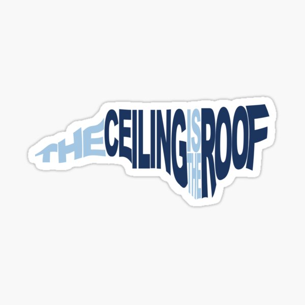 Aperçu de l'œuvre Le plafond est le toit (forme) (bleu clair/bleu foncé) créée et vendue par Dallas Sports Stickers & Beyond.