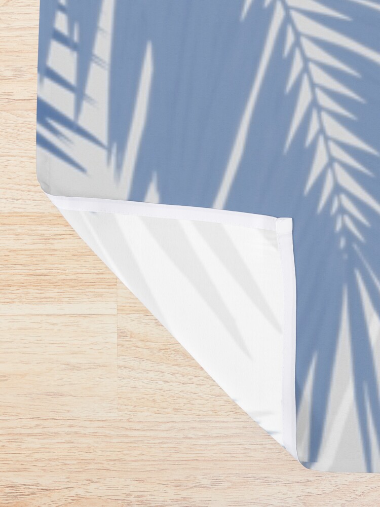 Alternate view of BLUE TROPICAL PALM LEAVES Shower Curtain