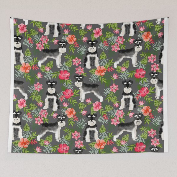 Item preview, Schnauzer hawaii pattern floral hibiscus floral flower pattern palm leaves by PetFriendly designed and sold by PetFriendly.