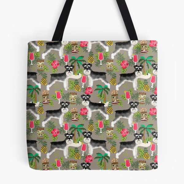 Item preview, Schnauzer tiki pattern floral hibiscus floral flower pattern palm leaves by PetFriendly designed and sold by PetFriendly.