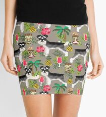 Schnauzer tiki pattern floral hibiscus floral flower pattern palm leaves by PetFriendly Mini Skirt