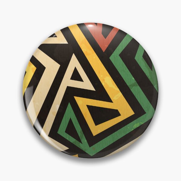 Item preview, African Geometric Abstract Tribal Pattern Reggae Colors designed and sold by SoccaTamam.