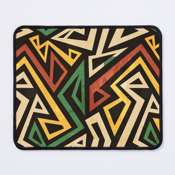 Item preview, African Geometric Abstract Tribal Pattern Reggae Colors designed and sold by SoccaTamam.
