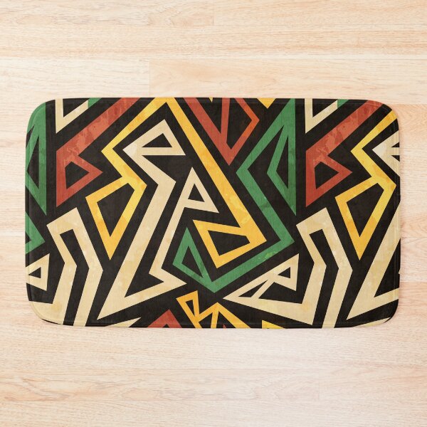 Item preview, African Geometric Abstract Tribal Pattern Reggae Colors designed and sold by SoccaTamam.