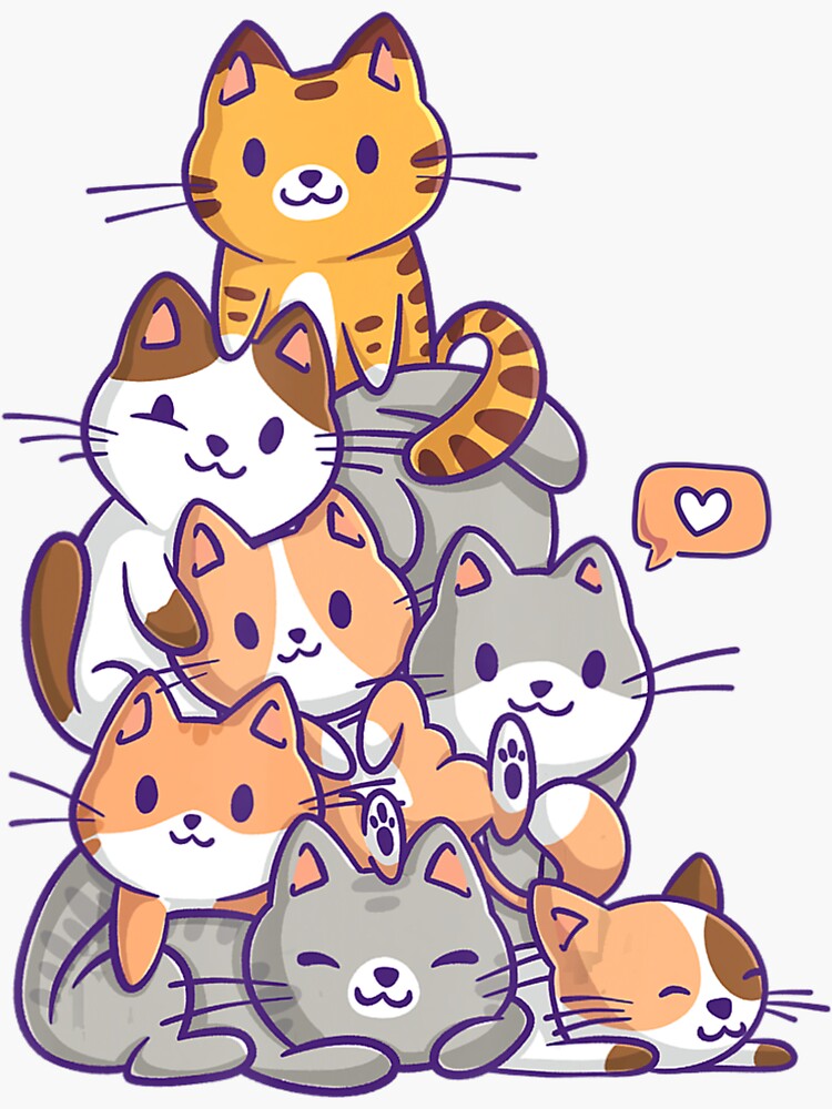 Kawaii Cute Cat Kitten - Cat - Sticker