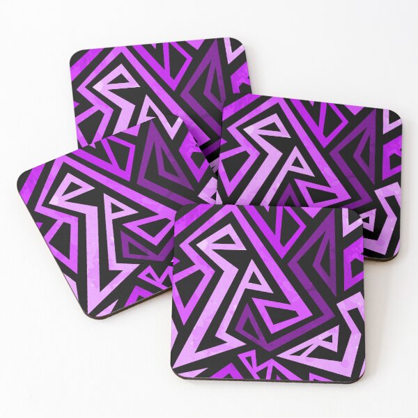Item preview, African Geometric Abstract Tribal Pattern in Fuchsia Pink and Purple Tone Colors designed and sold by SoccaTamam.