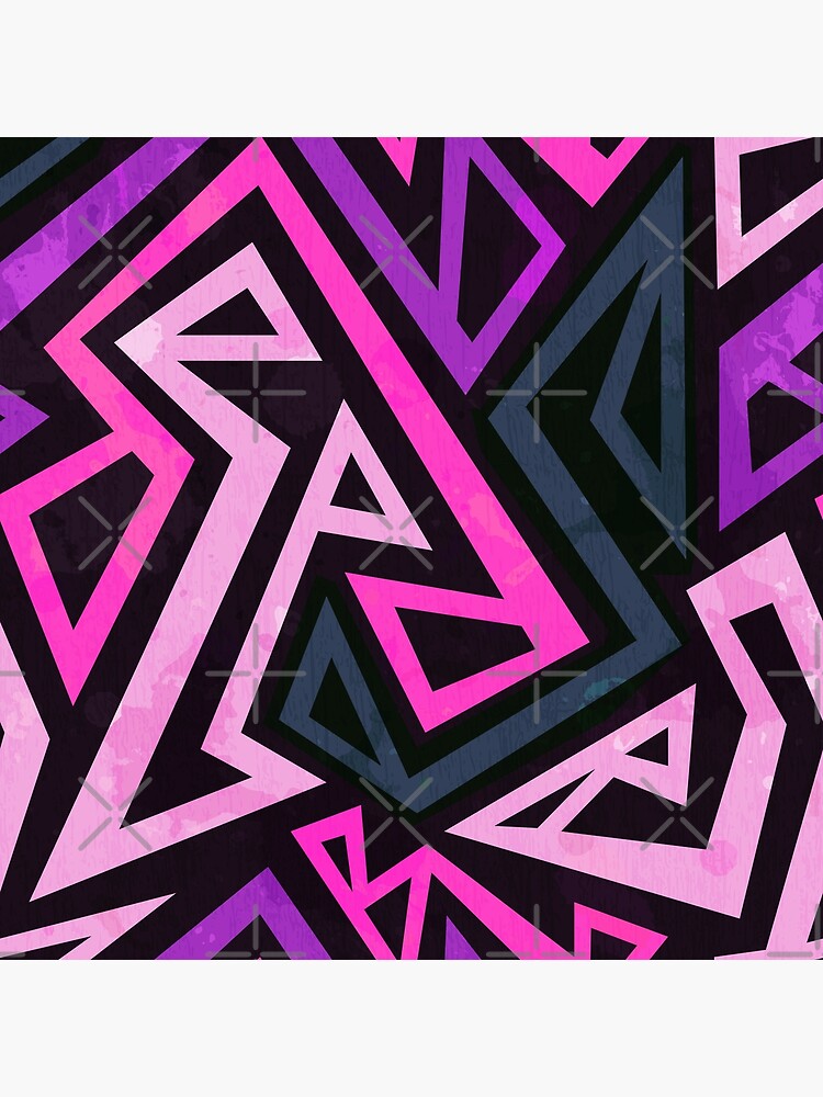 Vetor de Seamless black and magenta pink diagonal vintage ancient tribal  geo op art mod pattern vector do Stock