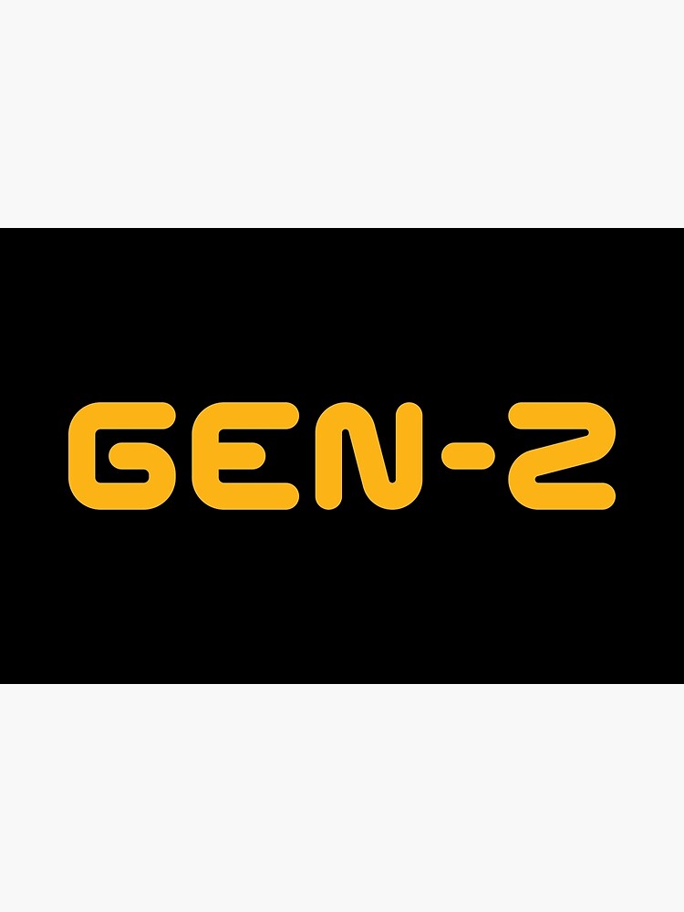 "GENZ / Gen Z / Generation Z (Orange Text on Black)" Art Print by