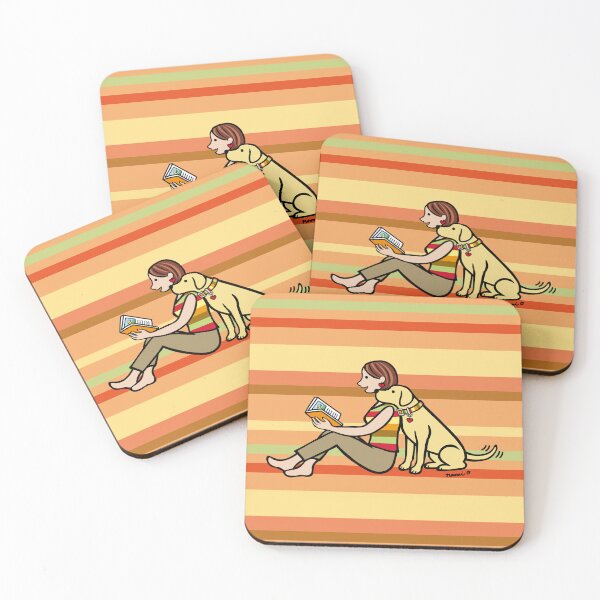 Item preview, Mom and her Yellow Labrador with a Book designed and sold by HappyLabradors.
