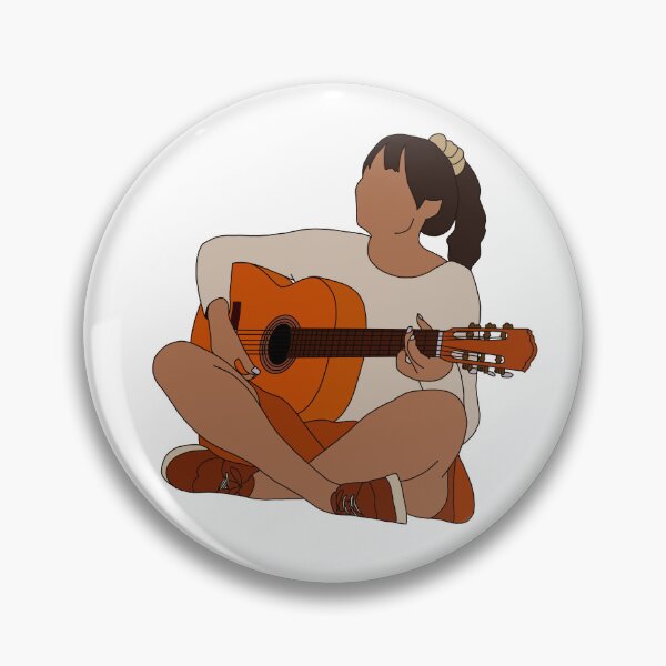 Item preview, Mujer tocando la línea de guitarra clásica. designed and sold by limitLIS.