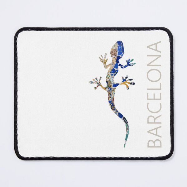Item preview, Modernist Gaudi Barcelona Gecko in Blue and Gold designed and sold by Fibracreativa.