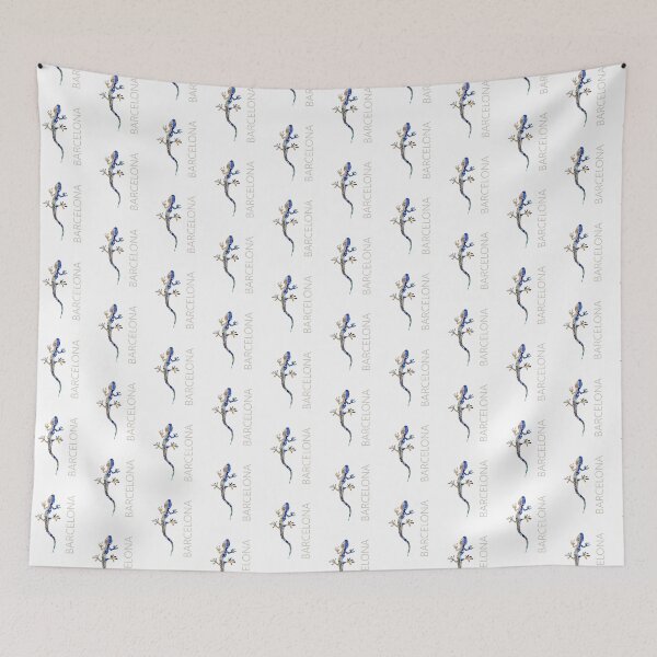 Item preview, Modernist Gaudi Barcelona Gecko in Blue and Gold designed and sold by Fibracreativa.