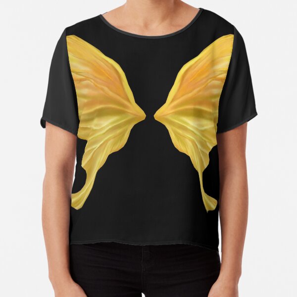 Gelbe Flügel Chiffon Top