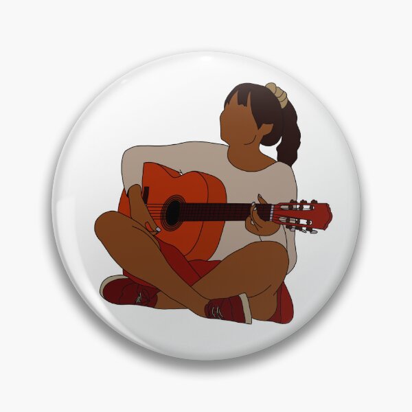 Item preview, Mujer tocando la línea de guitarra clásica. designed and sold by limitLIS.