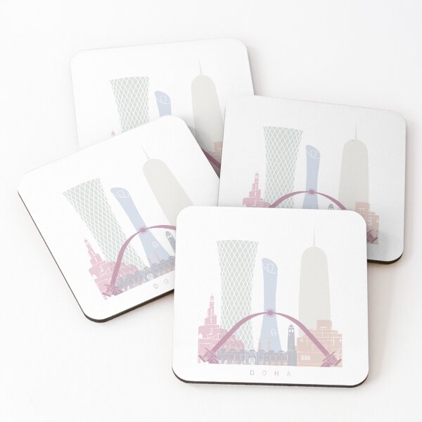 Item preview, DOHA SKYLINE POSTER PASTEL designed and sold by paulrommer.