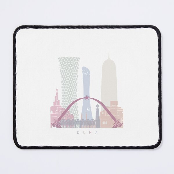 Item preview, DOHA SKYLINE POSTER PASTEL designed and sold by paulrommer.