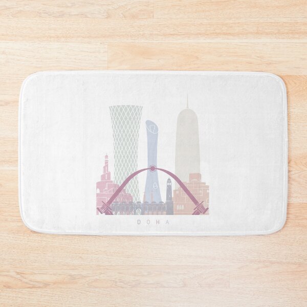Item preview, DOHA SKYLINE POSTER PASTEL designed and sold by paulrommer.