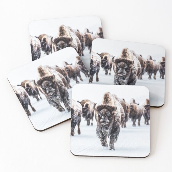 Item preview, Bison Bulls Treading in the Snow designed and sold by YunekOriginals.