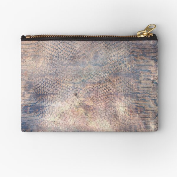 Pastel Pink and Blue Snake Skin Texture with Iridescent Atmosphere Zipper Pouch