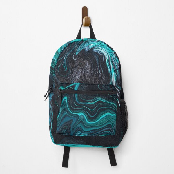 Item preview, Abstract Art Green Blue and Black Acrylic Fluid Painting designed and sold by mhfoto.