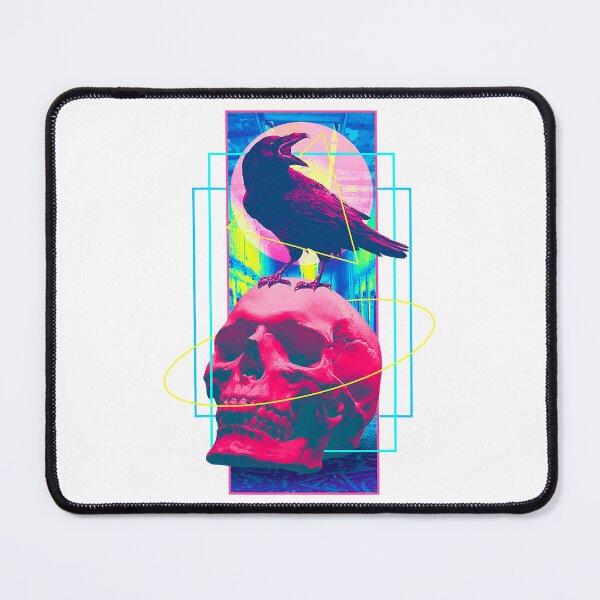 Item preview, Vaporwave Skull & Crow - Halloween Retro Aesthetic designed and sold by CubachaNeshi.