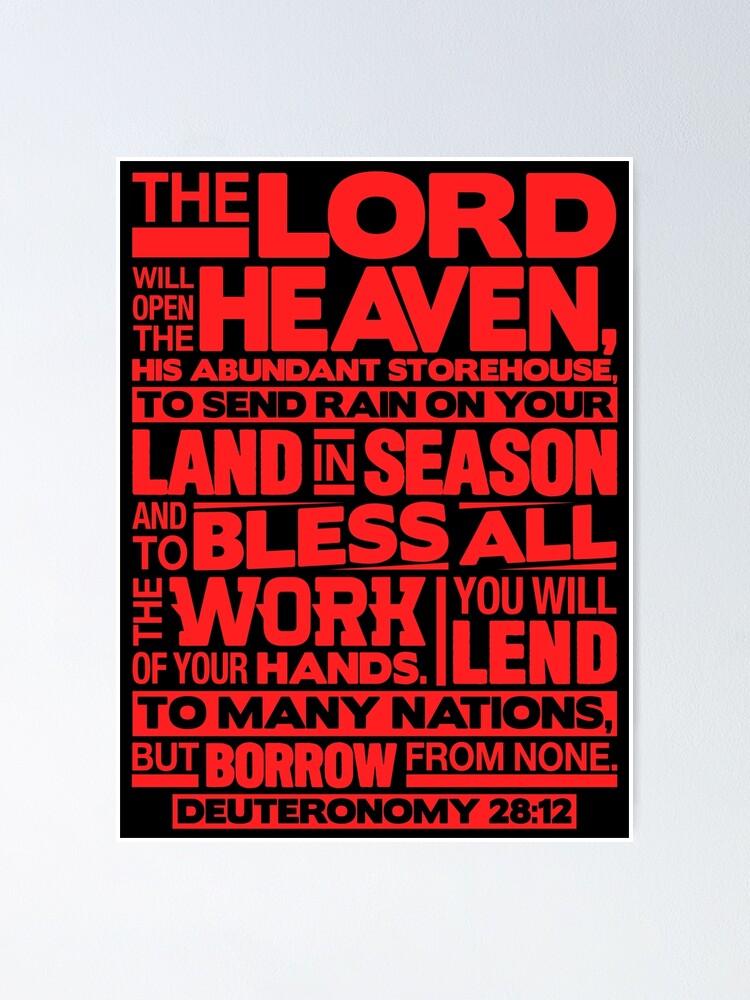 Deuteronomy 28:12 You Will Lend To Many Nations&quot; Poster for Sale 