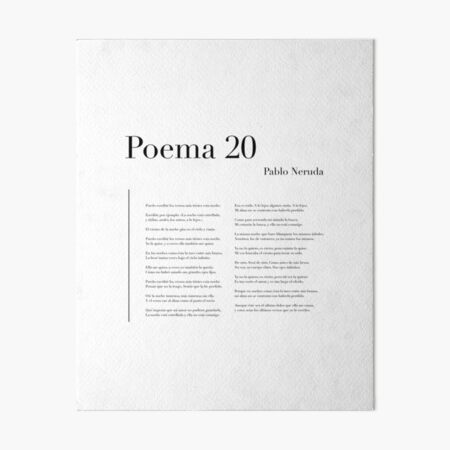 Item preview, Poema 20 de Pablo Neruda designed and sold by wisemagpie.