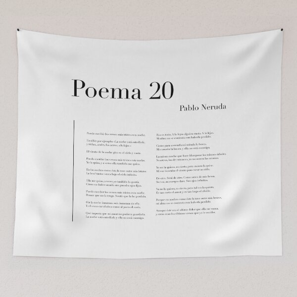 Item preview, Poema 20 de Pablo Neruda designed and sold by wisemagpie.