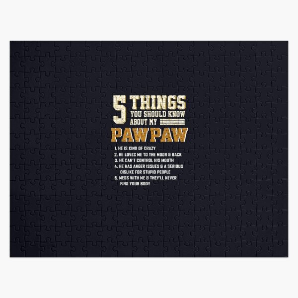 Funny 5 Things Grandpa Pawpaw Jigsaw Puzzle