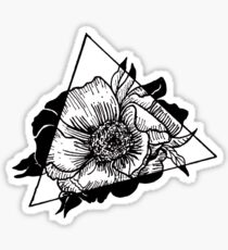 Black and White Flower Triangle Sticker