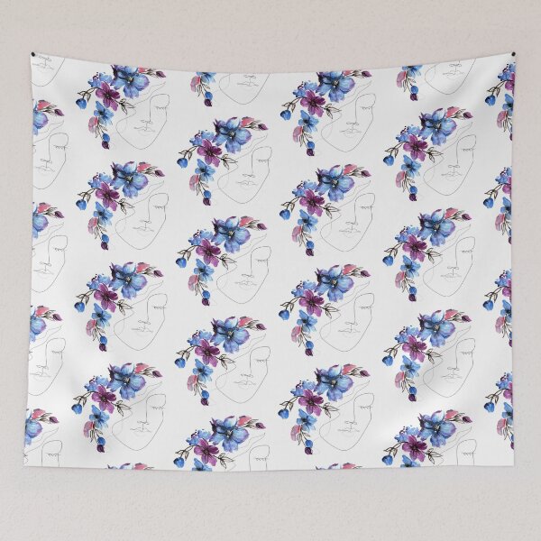 Item preview, Blue and Purple Flower Girl Design designed and sold by CreativNode.