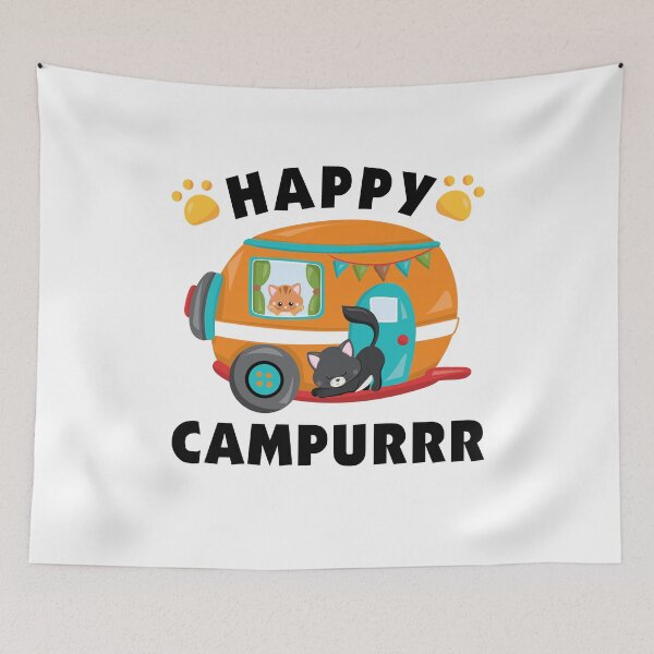 Item preview, Happy Campurrr Camping With Cats Fur Babies designed and sold by SpiritWestDesig.