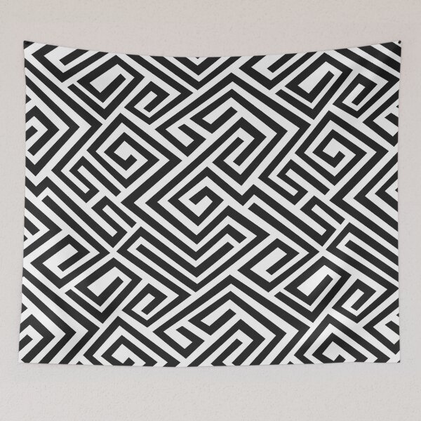 Item preview, Labyrinth Pattern Black and White Color designed and sold by SoccaTamam.