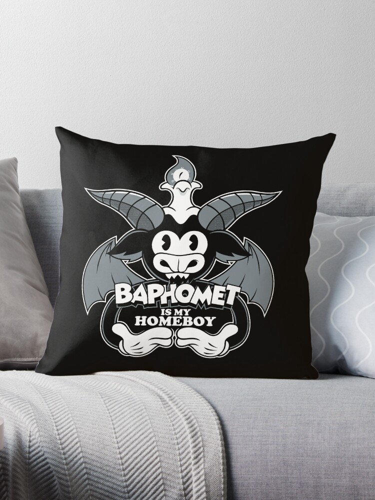 Black and White Goth Witchcraft Baphomet Gothic Throw Pillow | Zazzle