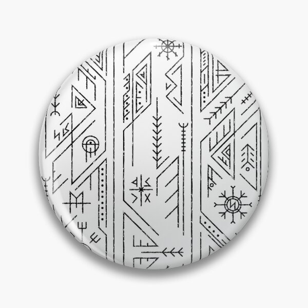 Artikelvorschau, Wikinger Runen skandinavisches nordisches Futhark-Muster weiß entworfen und verkauft von SoccaTamam.
