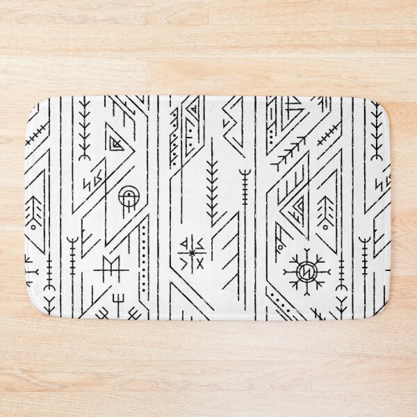 Item preview, Vikings Runes Scandinavian Nordic Futhark Pattern White designed and sold by SoccaTamam.
