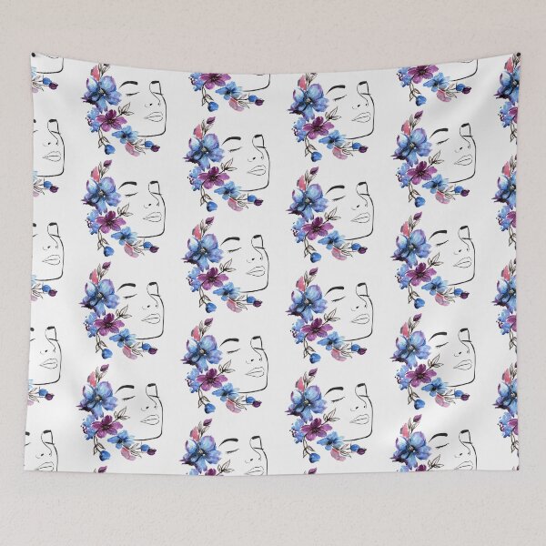Item preview, Blue Purple Flower Girl Design designed and sold by CreativNode.