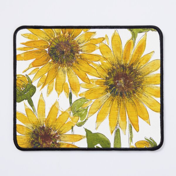 Item preview, Yellow Sunflower Fields Watercolour designed and sold by JRoseDesign.