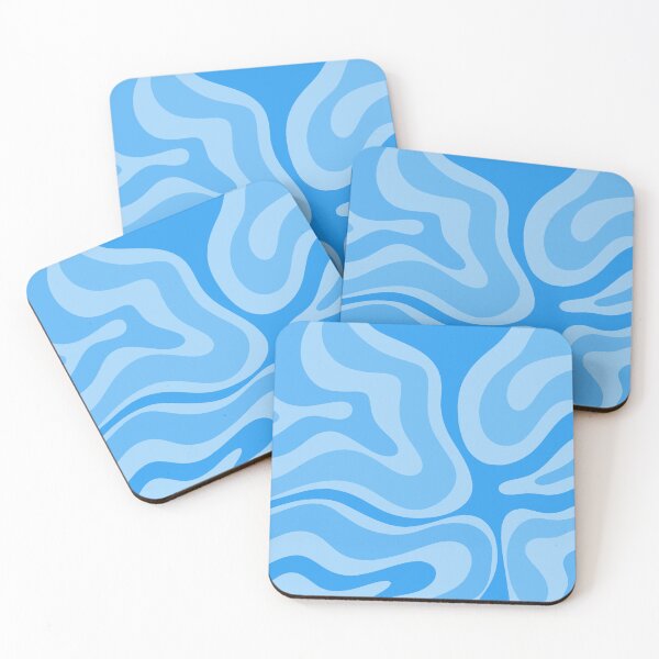 Item preview, Modern Retro Liquid Swirl Abstract Pattern in Light Blue and Sky Blue designed and sold by kierkegaard.