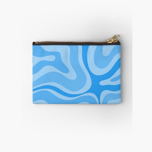 Item preview, Modern Retro Liquid Swirl Abstract Pattern in Light Blue and Sky Blue designed and sold by kierkegaard.