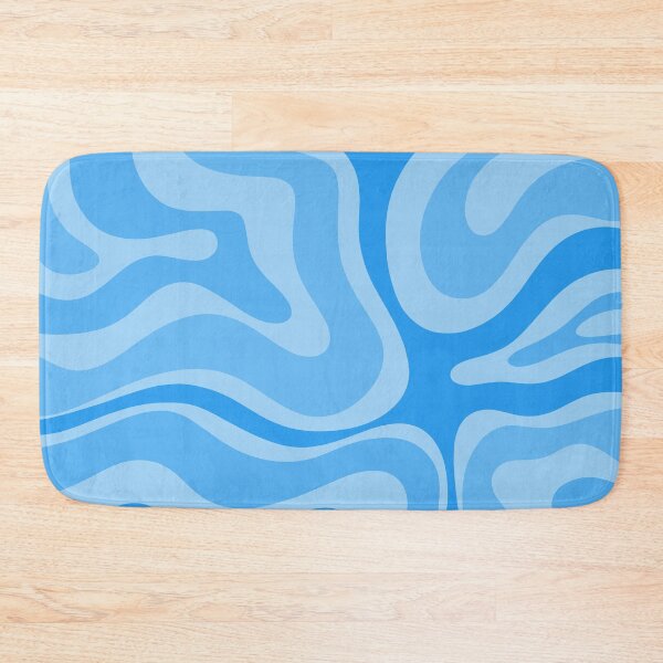 Item preview, Modern Retro Liquid Swirl Abstract Pattern in Light Blue and Sky Blue designed and sold by kierkegaard.