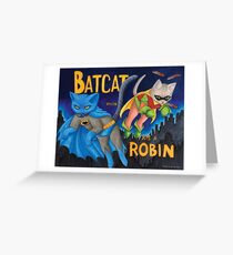 "BatCat" and "I ate a Robin" Greeting Card