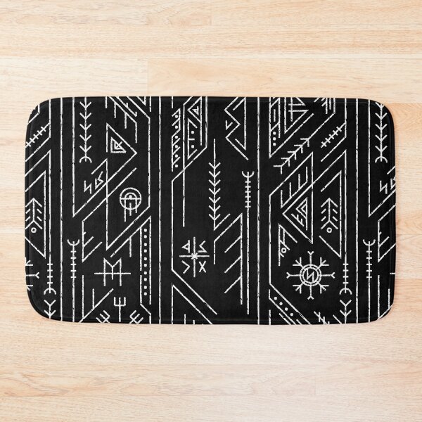 Item preview, Vikings Runes Scandinavian Nordic Futhark Pattern Black and White designed and sold by SoccaTamam.